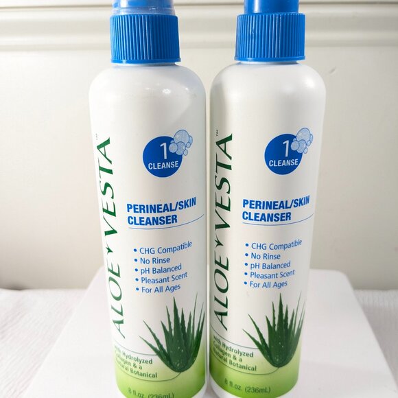 Aloe Vesta Perineal/Skin Cleanser #1 cleanse CHG compatible no rinse spray SET 2